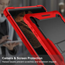 Load image into Gallery viewer, ProElite Rugged Shockproof Heavy Duty Back Case Cover for Samsung Galaxy Tab S8 Ultra 14.6 inch (SM-X900/ X906), with S Pen Holder, Red