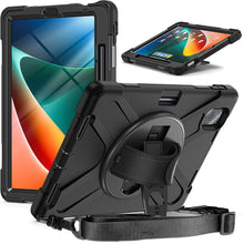 Load image into Gallery viewer, ProElite Rugged 3 Layer Armor case Cover for Xiaomi Mi Pad 5 11" with Hand Grip and Rotating Kickstand with Shoulder Strap & Pen Holder, Black