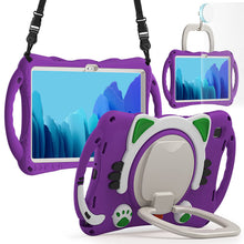 Load image into Gallery viewer, ProElite Tough Kids case Cover for Samsung Galaxy Tab A7 10.4" SM-T500/T505/T507 with Rotating Kickstand & Shoulder Strap, Purple
