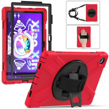 Load image into Gallery viewer, ProElite Rugged 3 Layer Armor case Cover for Lenovo Tab M10 FHD Plus 3rd Gen 10.6 inch (Will Not Fit M10 5G Model ) with Hand Grip and Rotating Kickstand with Shoulder Strap, Red