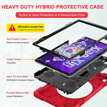 Load image into Gallery viewer, ProElite Rugged 3 Layer Armor case Cover for Lenovo Tab M10 FHD Plus 3rd Gen 10.6 inch (Will Not Fit M10 5G Model ) with Hand Grip and Rotating Kickstand with Shoulder Strap, Red