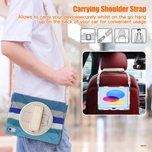 Load image into Gallery viewer, ProElite Rugged 3 Layer Armor case Cover for Apple iPad (A16) 11th/10th Generation (2025/2022). with Hand Grip and Rotating Kickstand, Rainbow