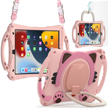 Load image into Gallery viewer, ProElite Tough Kids case Cover for Apple iPad 10.2" 9th Gen (2021) / 8th Gen / 7th Gen with Rotating Kickstand & Shoulder Strap, Pink