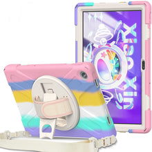 Load image into Gallery viewer, ProElite Rugged 3 Layer Armor case Cover for Lenovo Tab M10 FHD Plus 3rd Gen 10.6 inch (Will Not Fit M10 5G Model ) with Hand Grip and Rotating Kickstand with Shoulder Strap, Rainbow