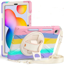 Load image into Gallery viewer, ProElite Rugged 3 Layer Armor case Cover for Samsung Galaxy Tab S6 Lite 10.4 Inch 2022 SM-P610/P615 with SPen Holder, Hand Grip and Rotating Kickstand, Rainbow