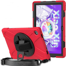 Load image into Gallery viewer, ProElite Rugged 3 Layer Armor case Cover for Lenovo Tab M10 FHD Plus 3rd Gen 10.6 inch (Will Not Fit M10 5G Model ) with Hand Grip and Rotating Kickstand with Shoulder Strap, Red
