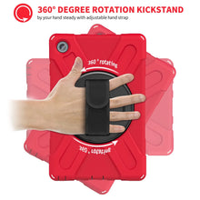 Load image into Gallery viewer, ProElite Rugged 3 Layer Armor case Cover for Motorola Moto Tab G62 10.6 inch with Hand Grip and Rotating Kickstand with Shoulder Strap, Red