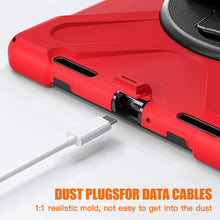 Load image into Gallery viewer, ProElite Rugged 3 Layer Armor case Cover for Xiaomi Mi Pad 5 11" with Hand Grip and Rotating Kickstand with Shoulder Strap & Pen Holder, Red