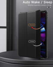 Load image into Gallery viewer, ProElite Smart Flip Case Cover for Apple iPad Pro 11 inch 4th/3rd Gen 2022/2021, Transparent Soft Back with Pencil Holder, Dark Green