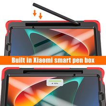 Load image into Gallery viewer, ProElite Rugged 3 Layer Armor case Cover for Xiaomi Mi Pad 5 11" with Hand Grip and Rotating Kickstand with Shoulder Strap & Pen Holder, Red