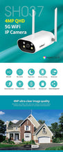 Load image into Gallery viewer, Srihome SH037 Dual Band Wireless WiFi 4MP Ultra HD 1440p Waterproof Outdoor IP Camera CCTV with LED Lights