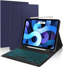 Load image into Gallery viewer, ProElite Keyboard case for iPad Air 11 M4/M3/M2/Pro 11" 4th/3rd Gen & Air 5th/4th Gen 10.9" with Pencil Holder, Magnetic Detachable Wireless Bluetooth Keyboard Built-in 7-Colors Backlit, Blue
