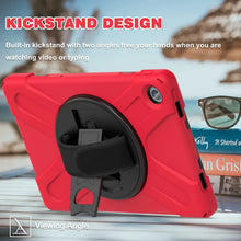 Load image into Gallery viewer, ProElite Rugged 3 Layer Armor case Cover for Lenovo Tab M10 FHD Plus 3rd Gen 10.6 inch (Will Not Fit M10 5G Model ) with Hand Grip and Rotating Kickstand with Shoulder Strap, Red