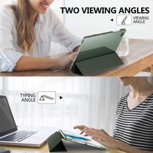 Load image into Gallery viewer, ProElite Smart Flip Case Cover for Samsung Galaxy Tab A8 10.5" SM-X200/ SM-X205/ SM-X207 2021 Translucent Back with Stylus Pen, Dark Green