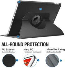 Load image into Gallery viewer, ProElite Smart Case for Apple ipad 7th/8th/9th Gen (2021) 10.2 inch / Air 3 10.5", 360 Degree Rotating Stand Leather Protective Cover, Black