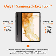 Load image into Gallery viewer, ProElite Detachable Wireless Bluetooth TouchPad Keyboard flip case Cover for Samsung Galaxy Tab S8/S7 11" SM-X700/X706/T870/T875, Dark Blue