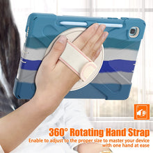 Load image into Gallery viewer, ProElite Rugged 3 Layer Armor case Cover for Samsung Galaxy Tab S6 Lite 10.4 Inch 2022 SM-P610/P615 with SPen Holder, Hand Grip and Rotating Kickstand, Rainbow Blue