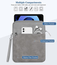 Load image into Gallery viewer, ProElite Polyester Tablet Sleeve Case Cover for Upto 11.5 inch for iPad 10.2/Pro 11/ iPad 9.7/ Samsung/Lenovo/Galaxy/Realme/Galaxy Tab A9 Plus/S7/S8/S9/Realme Pad 2/Honor Pad X9, Dark Grey