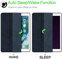 Load image into Gallery viewer, ProElite Smart PU Flip Case Cover for Apple iPad 9.7" 2017 2018 Air 1 Air 2 (A1893/A1954) (Black) with Pencil Holder