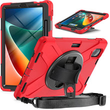 Load image into Gallery viewer, ProElite Rugged 3 Layer Armor case Cover for Xiaomi Mi Pad 5 11" with Hand Grip and Rotating Kickstand with Shoulder Strap & Pen Holder, Red