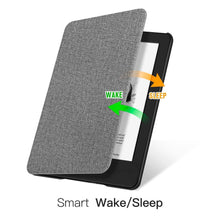 Load image into Gallery viewer, ProElite Premium Nylon Fabric Smart Flip case Cover for All New Amazon Kindle Paperwhite 6" 10th Generation 2018, Grey