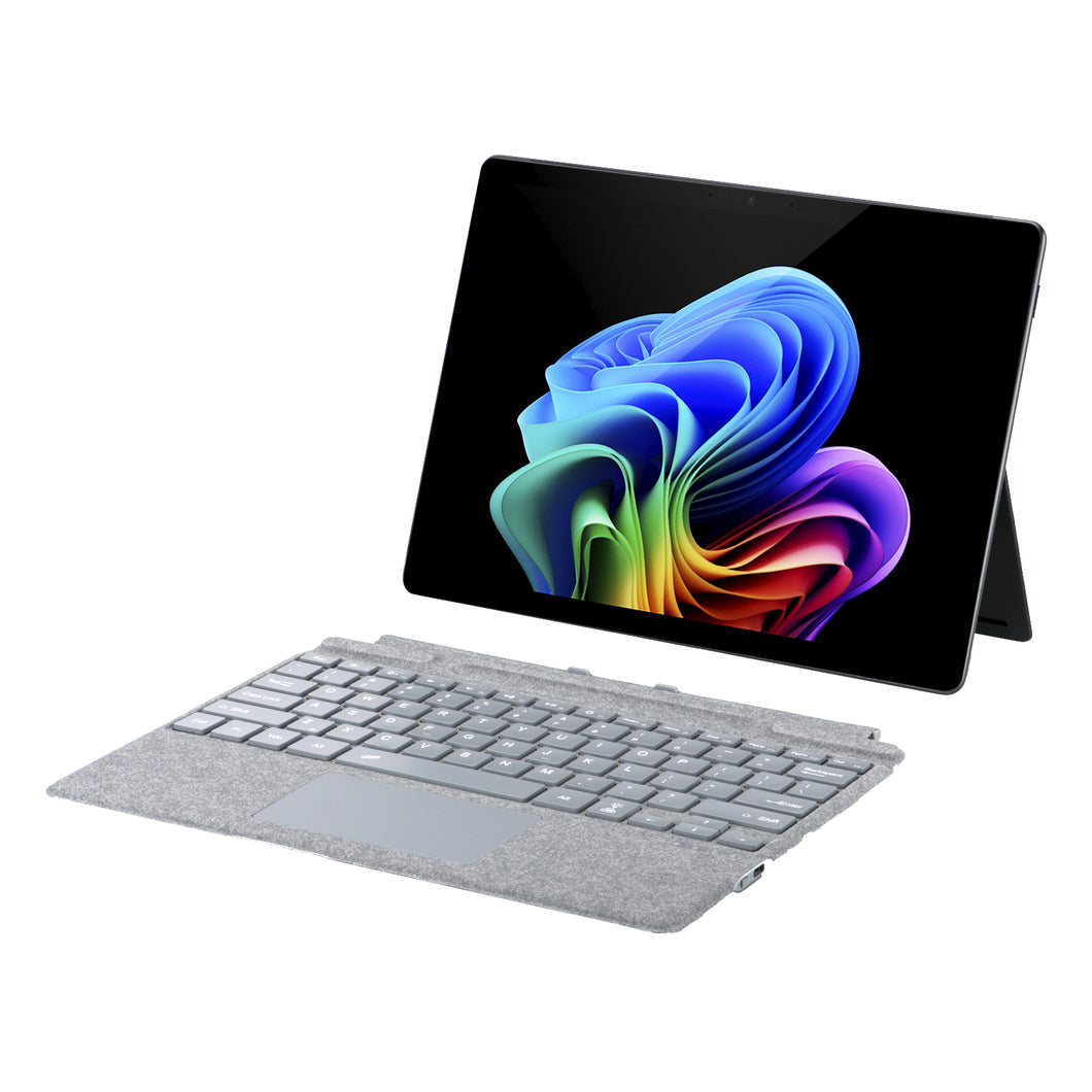 ProElite Keyboard for Microsoft Surface Pro 8/Pro 9/Pro 10/Pro 11/X, Detachable Wireless Bluetooth TouchPad Keyboard Surface Pro 8/9/10/11/X with Pencil Holder & Built-in 7-Colors Backlit, Light Grey