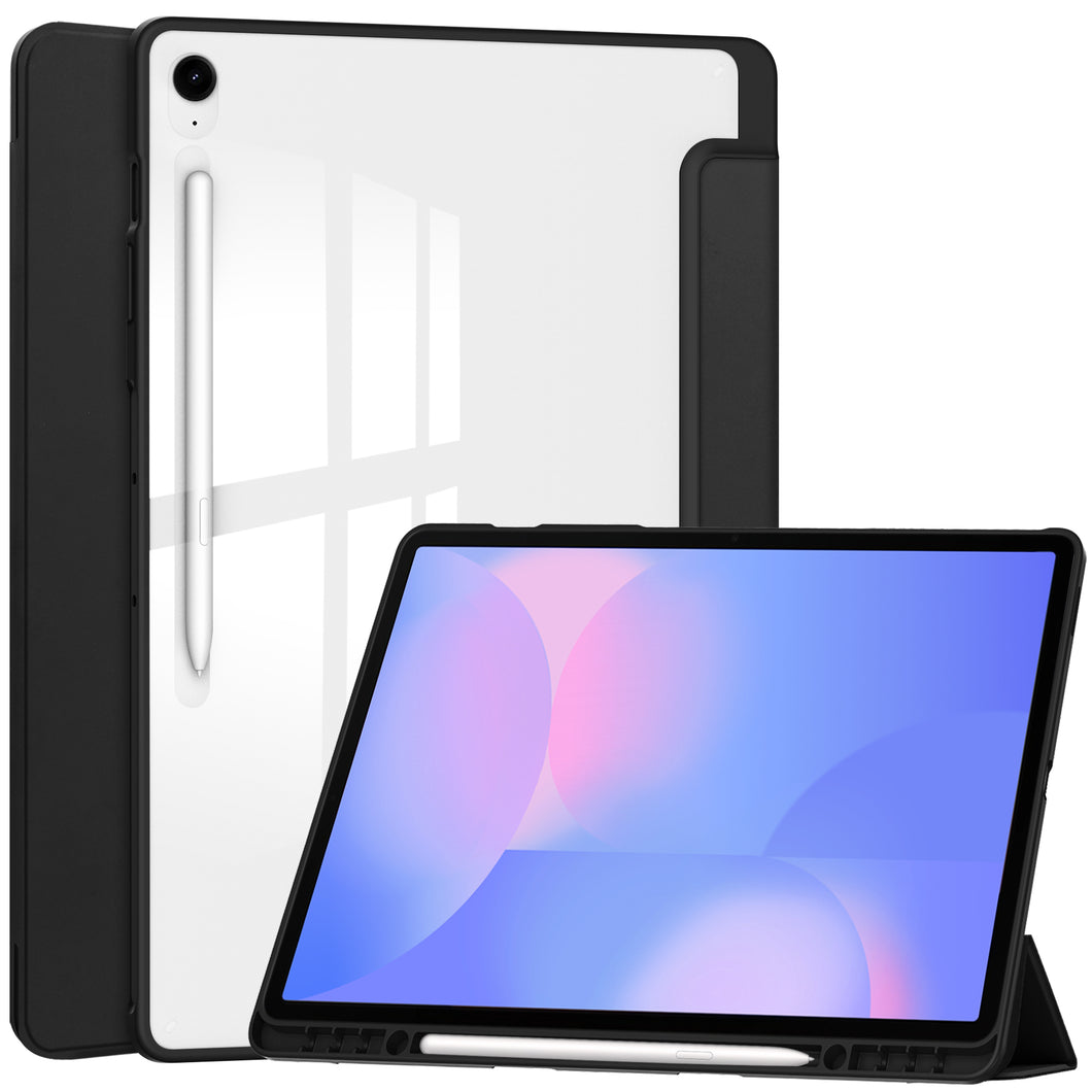 ProElite Cover for Samsung Galaxy Tab S10 FE Plus 13.1 inch Case, Smart Flip Case Cover for Samsung Galaxy Tab S10 FE Plus 13.1 inch Case, Black [Transparent Back]