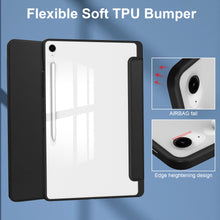 Load image into Gallery viewer, ProElite Cover for Samsung Galaxy Tab S10 FE Plus 13.1 inch Case, Smart Flip Case Cover for Samsung Galaxy Tab S10 FE Plus 13.1 inch Case, Black [Transparent Back]
