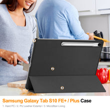 Load image into Gallery viewer, ProElite Cover for Samsung Galaxy Tab S10 FE Plus 13.1 inch Cover Case, Smart Trifold Flip case Cover for Samsung Galaxy Tab S10 FE Plus 13.1 inch, Black
