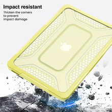 Load image into Gallery viewer, ProElite Transparent Case for MacBook Neo 13 inch 2026 Model Touch ID, Heavy Duty Honeycomb Hard Shell with Slim TPU Bumper and Fold Kickstand, Yellow
