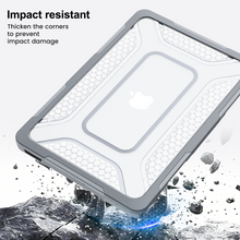Load image into Gallery viewer, ProElite Transparent Case for MacBook Neo 13 inch 2026 Model Touch ID, Heavy Duty Honeycomb Hard Shell with Slim TPU Bumper and Fold Kickstand, Grey
