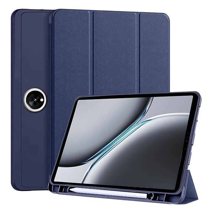 ProElite Smart Case for OnePlus Pad 2 12.1 inch, Auto Sleep/Wake Cover with Pen Holder [Soft Flexible Case] Recoil Series - Dark Blue