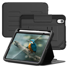 Load image into Gallery viewer, ProElite Case Cover for Apple iPad Mini 6/Mini 7 8.3 inch, Smart Magnetic Shockproof Protective Case for Apple iPad Mini 6/Mini 7 8.3 inch 5 Stable Stands with Pencil Holder, Black
