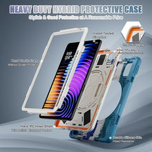 Load image into Gallery viewer, ProElite Cover for Xiaomi Mi Pad 7/7 Pro 11.2 inch Case, Rugged 3 Layer Armor case for Xiaomi Mi Pad 7/7 Pro with Hand Grip and Rotating Kickstand with Shoulder Strap &amp; Pen Holder, Rainbow Blue
