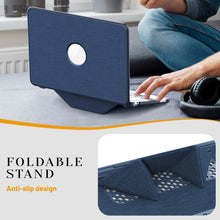 Load image into Gallery viewer, ProElite Case for MacBook Neo 13 inch 2026, Fabric Material Hard Shell with Slim TPU Bumper and Fold Kickstand, Dark Blue
