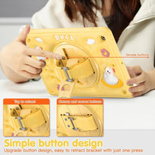 Load image into Gallery viewer, ProElite Cover for Apple iPad 10.2 inch Case Cover, Tough Bubble Kids case Cover for Apple iPad 10.2&quot; 9th/8th/7th Gen with Rotating Kickstand &amp; Shoulder Strap, Yellow
