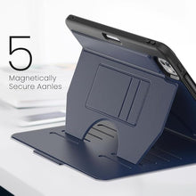 Load image into Gallery viewer, ProElite case for Apple iPad Air 5th/4th Gen 10.9 Inch, iPad Pro 11 4th/3rd Gen Smart Magnetic Shockproof Protective Case with 5 Stable Stands with Pencil Holder, Dark Blue
