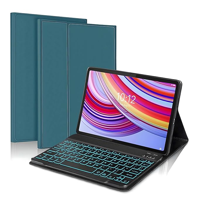 ProElite Keyboard case for Redmi Pad Pro 12.1 inch, Magnetic Detachable Wireless Bluetooth Keyboard Built-in 7-Colors Backlit, Dark Green