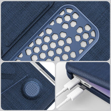 Load image into Gallery viewer, ProElite Case for MacBook Neo 13 inch 2026, Fabric Material Hard Shell with Slim TPU Bumper and Fold Kickstand, Dark Blue
