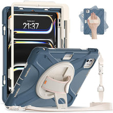Load image into Gallery viewer, ProElite Cover for Apple iPad Pro 13 inch 2024 Case, Rugged 3 Layer Armor case Cover for iPad Pro 13 inch M4 2024 with Apple Pencil Holder, Shoulder Strap and Kickstand, Cornflower Blue
