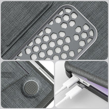 Load image into Gallery viewer, ProElite Case for MacBook Neo 13 inch 2026, Fabric Material Hard Shell with Slim TPU Bumper and Fold Kickstand, Grey
