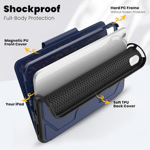 Load image into Gallery viewer, ProElite case for Apple iPad Air 5th/4th Gen 10.9 Inch, iPad Pro 11 4th/3rd Gen Smart Magnetic Shockproof Protective Case with 5 Stable Stands with Pencil Holder, Dark Blue
