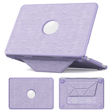 Load image into Gallery viewer, ProElite Case for MacBook Neo 13 inch 2026, Fabric Material Hard Shell with Slim TPU Bumper and Fold Kickstand, Purple
