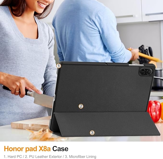 Mldjomid Custodia Tablet per Honor Pad X8a 11 pollici 2024 Cover Protettiva, Cover Flip in Pelle