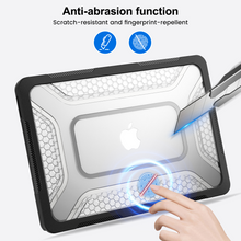 Load image into Gallery viewer, ProElite Transparent Case for MacBook Neo 13 inch 2026 Model Touch ID, Heavy Duty Honeycomb Hard Shell with Slim TPU Bumper and Fold Kickstand, Black
