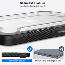 Load image into Gallery viewer, ProElite Transparent Case for MacBook Neo 13 inch 2026 Model Touch ID, Heavy Duty Honeycomb Hard Shell with Slim TPU Bumper and Fold Kickstand, Black

