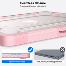 Load image into Gallery viewer, ProElite Transparent Case for MacBook Neo 13 inch 2026 Model Touch ID, Heavy Duty Honeycomb Hard Shell with Slim TPU Bumper and Fold Kickstand, Pink
