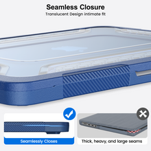Load image into Gallery viewer, ProElite Transparent Case for MacBook Neo 13 inch 2026 Model Touch ID, Heavy Duty Honeycomb Hard Shell with Slim TPU Bumper and Fold Kickstand, Dark Blue
