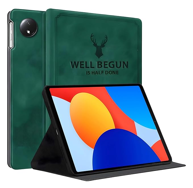 ProElite Case Cover for Redmi Pad SE 8.7 inch Case, Deer Flip case Cover for Redmi Pad SE 8.7 inch Tablet [Auto Sleep Wake Feature], Dark Green
