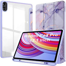 Load image into Gallery viewer, ProElite Case Cover for Redmi Pad Pro 12.1 inch Cover, Transparent Flip Case for Redmi Pad Pro 12.1 inch [Supports Auto Sleep Wake Function], Marble Purple
